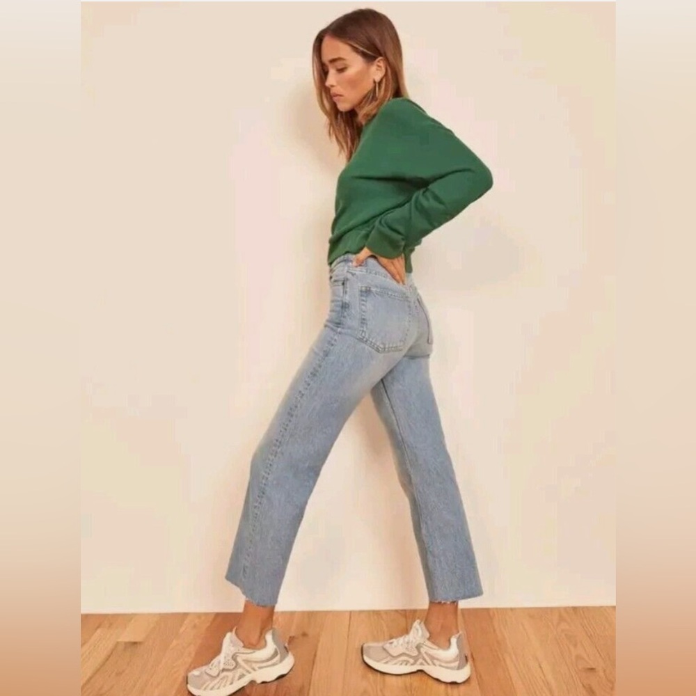 Reformation Vintage High Straight Crop in Montauk